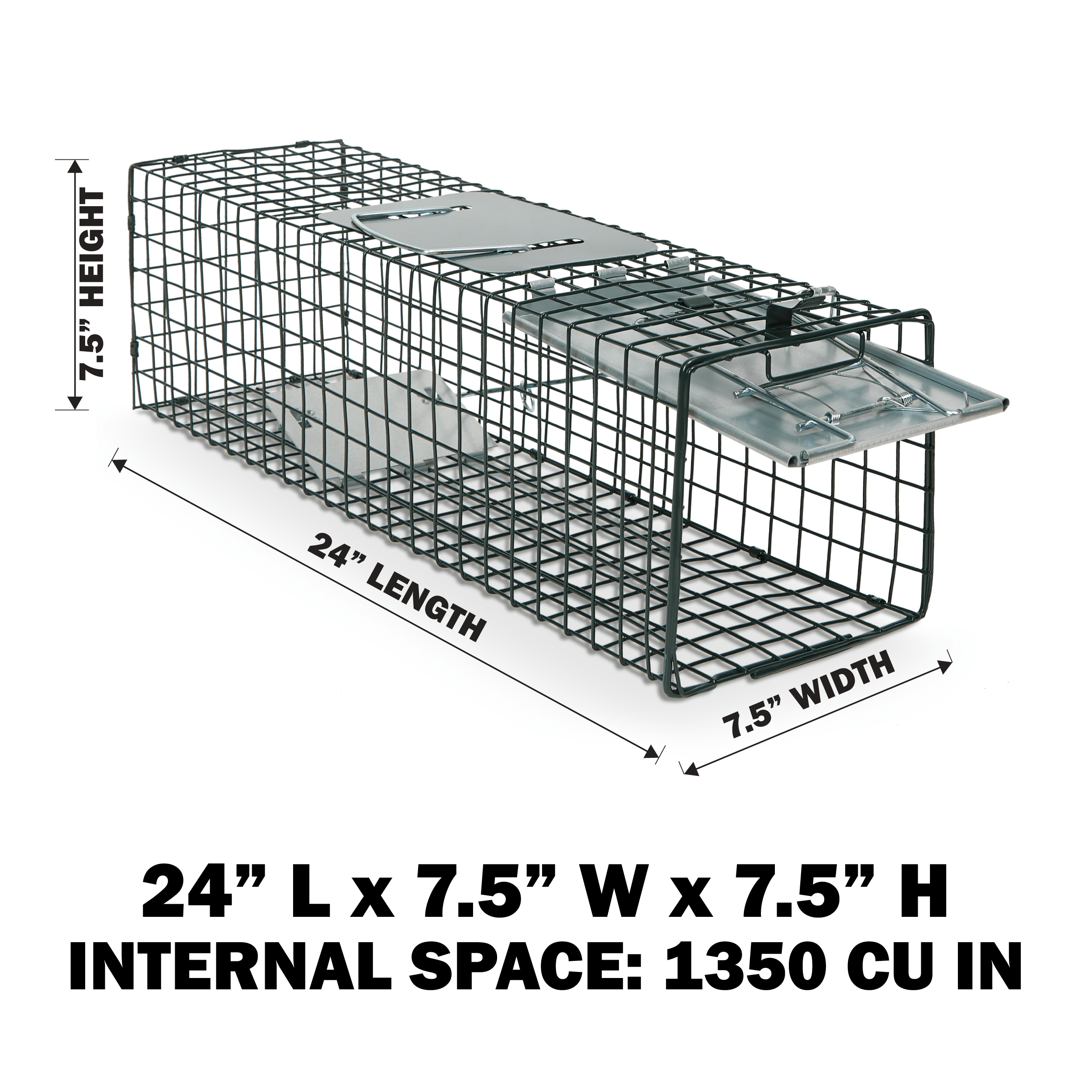 Humane Way SENTINEL 24 Inch Live Animal Trap - No Assembly Required - Safe Small Traps for All Animals - Cat, Squirrel, Rabbit, Rodent - 24"L x 7.5"W x 7.5"H