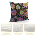 thumbnail image 4 of Shangniulu Cushion Cases Neon Purple Black Vintage Floral Throw Pillow Covers Aesthetic Psychedelic Botanical Cushion Covers Bedroom Decor White, 4 of 5