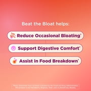 OLLY Beat The Bloat Capsule Supplement, Digestive Enzyme Support,* Dandelion, Ginger, 25 Ct
