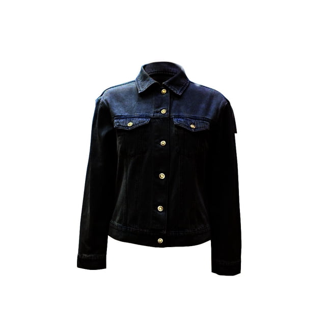 Chamarra George para Mujer, Mezclilla Trucker, Negro Talla M
