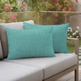 thumbnail image 2 of Outdoor Waterproof Pillow Covers Teal Green Solid Color Decorative Throw Pillow Protectors,Pillowcase Cushion Cases for Patio Sofa Garden Couch,20x12in,Pack of 2, 2 of 14