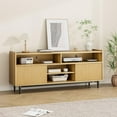 thumbnail image 7 of YUSAZENS Fluted TV Stand for 70-Inch TV, Boho Entertainment Center with Sliding Doors & Adjustable Shelves, Wooden Media Console, 7 of 7