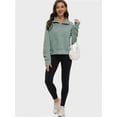 thumbnail image 4 of Womens Half Zip Sweatshirts Cropped Long Sleeve Hoodies Oversized Quarter Zip Up Pullover Tops, 4 of 6