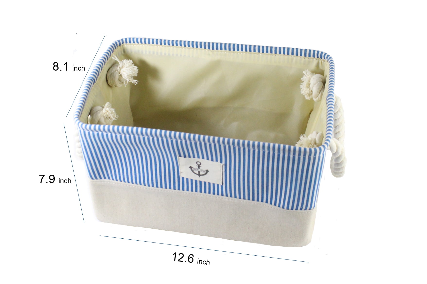 A*Homeist Medium Thick Linen Storage Bins Toy Storage Baskets with Handles,12.6x8.3x7.9”, 3pcs