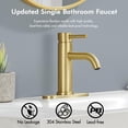 thumbnail image 2 of Grifo de baño WINKEAR Gold de un solo orificio con desagüe desplegable, 2 of 6