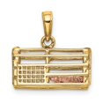 thumbnail image 4 of FJC Finejewelers 10 kt Two Tone Gold Two-Tone Polished 3-Dimensional Lobster Trap Charm 16 x 17 mm, 4 of 6