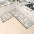 thumbnail image 2 of Boho Kitchen Rugs Set of 2 Anti-Fatigue 0.4 Inches Thick Farmhouse Vintage Bohemian Kitchen Floor Mats Non Slip Waterproof Comfort PVC Mat Decor for Sink Laundry 17.3 x 28+17.3 x 47 Inches, 2 of 6
