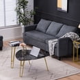 thumbnail image 3 of Modern Marble Side Table Set, Nesting Coffee Tables End Table Set of 2 for Living Room, Drop Shape End Side Tables Sofa Coffee Tables Set with Black Legs, Modern Decor Furniture for Home, Q16333, 3 of 11