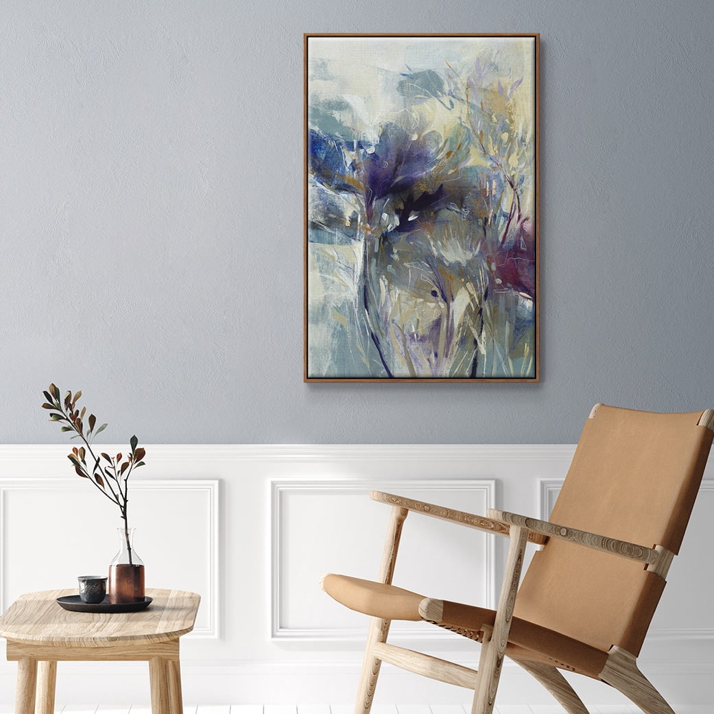 Meadow Saffron I Framed Premium Gallery Wrapped Canvas - Ready to Hang - 27 x 41 - Walnut Floating Frame