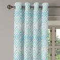 thumbnail image 2 of Ambesonne Ikat Grommet Curtain, Aztec Cultural Motifs, 50" x 72", Blue Pale Grey White, 2 of 6