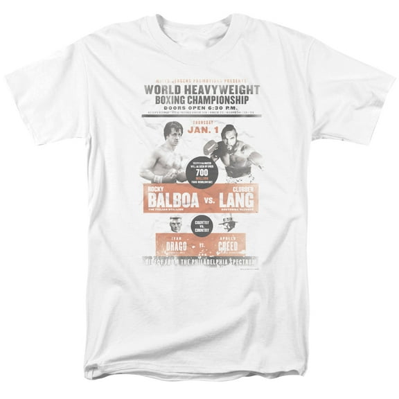 Rocky Iii Vs Clubber Poster Adult 18/1 T-Shirt White