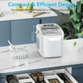 thumbnail image 3 of KNDKO Efficient Portable Countertop Ice Maker: Quick 8-Cube In 6 Mins, Up To 26Lb/Day, 2 Ice Sizes, Perfect For Home/Party/Travel White, 3 of 8
