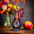 thumbnail image 2 of Turkish Ceramic Snapdragon Vase - Handmade 25 cm Traditional Style Decorative Pitcher - Multicolor Glazed Home Accent or Unique Gift Idea, 2 of 4