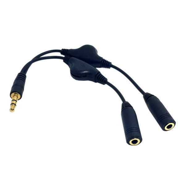 Chenyang CY 3.5mm Stereo Male to Double 3.5mm Female Audio HeadPhone Y Splitter Cable with Volume Control Switch Cable