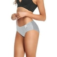 thumbnail image 3 of TEVEQ 3 Pack Cotton Underwear for Women Cute Low Rise Ribbed Bikini Breathable Womens Cheeky Panties Invisibles Seamless Panties Briefs Bikini Pcs 3 Women's Underwear Grey L, 3 of 5