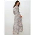 thumbnail image 4 of Flowering Crew Neck Maxi Dress with Belt, 4 of 6