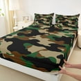 thumbnail image 3 of jejeloiu Rustic Mallard Duck Queen Sheet Sets,Green Brown Camo Bed Set For Boys Women 4-Piece, 3 of 7