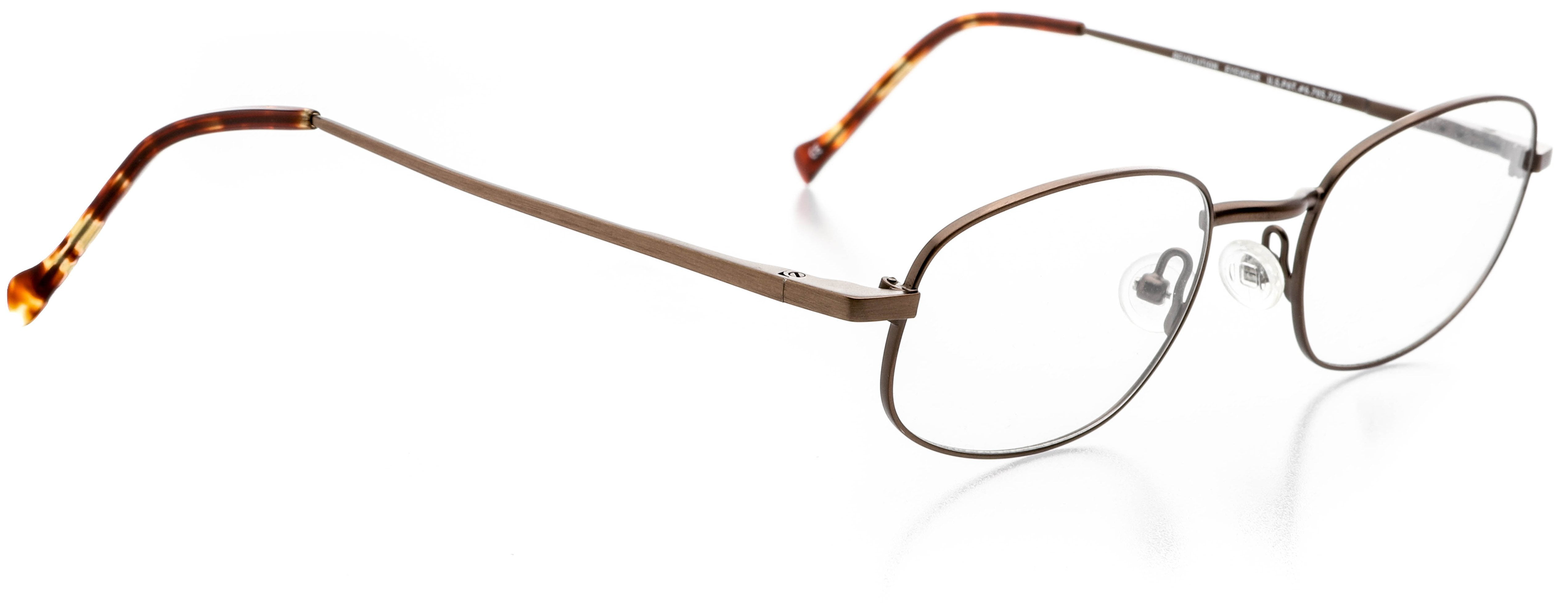 Optical Eyewear Oval Shape Metal Full Rim Frame Prescription Eyeglasses Rx Bronze Brown 