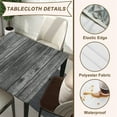 thumbnail image 4 of Wood Grain Square Tablecloth Fitted Table Cover with Elastic Edge Black Grey Cloth Washable Tablecloths Wipe Clean for Indoor Outdoor Home Farmhouse, Fit for 32"x32" Tables, Style-13, 4 of 4