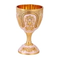 thumbnail image 1 of Goblet Easy Clean Decoration Portable Embossed Craft Shatterproof Glass Gold White, 1 of 8
