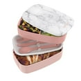 thumbnail image 2 of Bentgo Classic - All-in-One Stackable Bento Lunch Box Container - Modern Bento-Style Design Includes 2 Stackable Containers, Built-in Plastic Utensil Set, and Nylon Sealing Strap (Blush Marble), 2 of 4