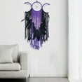 thumbnail image 6 of Blukids Triple Moon Goddess Macrame Wall Hanging Large Dream Catcher Boho Wiccan Moon Phases Handmade Bohemian Hippie Woven Pagan Wall Decor for Bedroom Dorm Nursery Decoration(Purple), 6 of 6