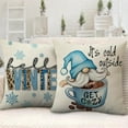 thumbnail image 3 of Hello Winter Blue Gnome Decorative Pillow Cover 16 x 16 Set of 4, It''s Cold Outside Snowflakes Coffee Leopard Let It Snow Farmhouse Pillowcases, Buffalo Plaid Check Wooden Tiered Tray Decors, 3 of 5
