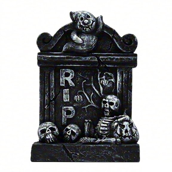 Halloween Tombstone Spooky Figurine, Eerie Decor for Home, Party, or House, Gift for Halloween Lovers, Decorative Prop with RIP Inscription