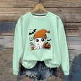 thumbnail image 2 of DOSUKRAI Fun Halloween Sweatshirts for Women 2025 Trendy Cute Ghost Graphic Long Sleeve Sweatshirt Crewneck Spooky Season Sweaters Mint Green,XXL, 2 of 9