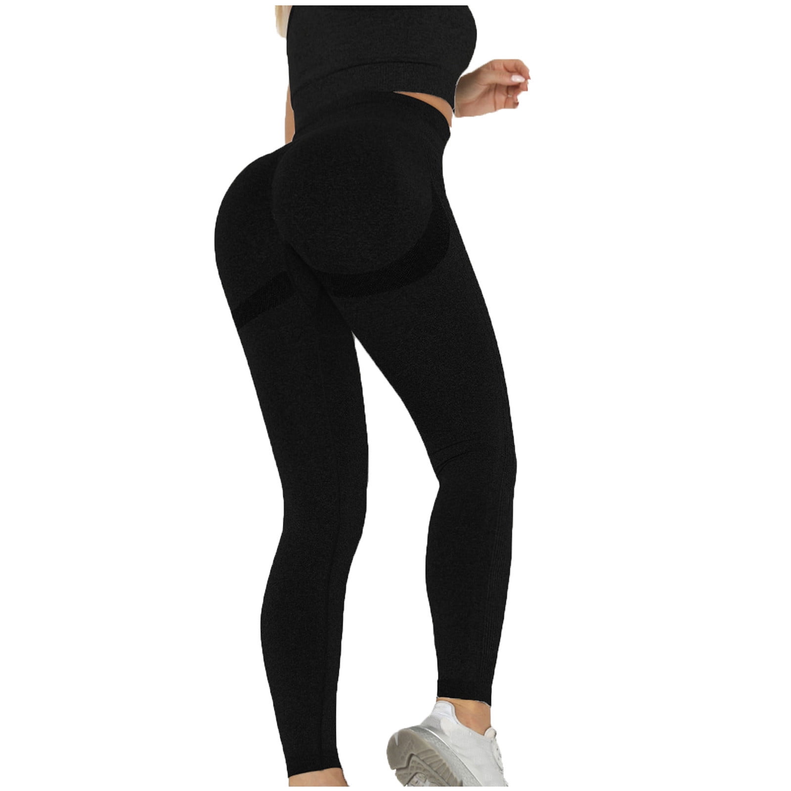 TikTok Women's Capri Yoga Pants Leggings High Waist Fitness Running 3/4 Trousers 