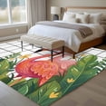 thumbnail image 4 of Flamingo Area Rugs 6'x9', Washable Small Throw Rugs for Kitchen Dining room, Summer Botanical Flowers Tropical Leaves Plaid Indoor Outdoor Rug Non-Slip Low Pile Carpet Runner Reversible Floor Mats, 4 of 8