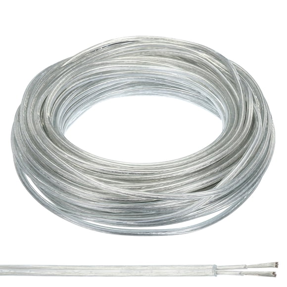 PATIKIL 200Ft 18/2 PVC Covered Wire, 300V SVT Round Lamp Cord Insulated Heat Resistant Electronical Flexible Cable for LED Lamp Wire Audio Cable Spea