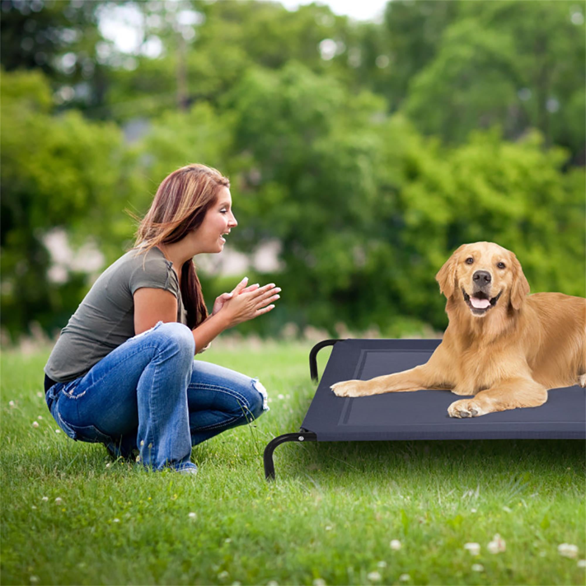 Kadyn 52" Indoor Elevated Dog Bed with Metal Frame, Original Outdoor Cooling Camping Pet Beds Dog Cot Mat, Gray