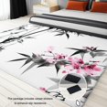 thumbnail image 4 of 2 x 3 ft Washable Area Rug for Living Room Ink Painting Plants Bamboo Flowers Ultra Soft Low-Pile Floor Rugs with Non Slip Rubber Backing White, Indoor Floor Carpet for Dining Room Home Office Decor, 4 of 7