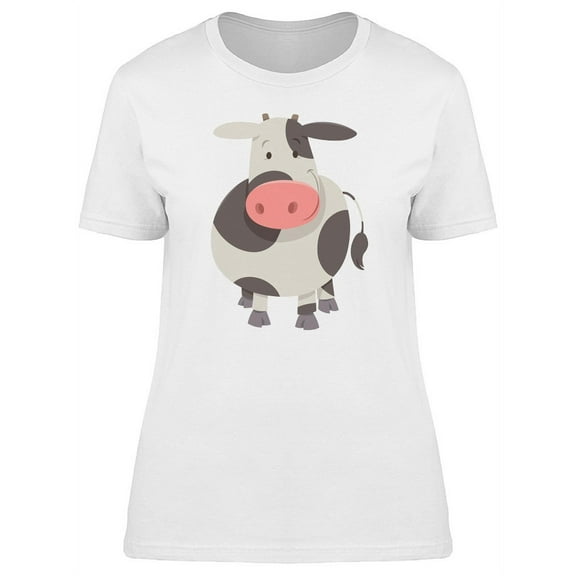Adorable Happy Cow Doodle T-Shirt Women -Image by Shutterstock, Female Small