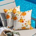 thumbnail image 2 of Throw Pillow Covers, Orange Thanksgiving 16x16 Pillow Covers for Couch/Sofa/Bed, Fall Maple Leaves Berries Khaki Decorative Square Linen Cushion Pillowcase for Home Decor, 2 of 9