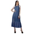 thumbnail image 2 of Moomaya Robe Longue Imprimée pour Femmes, Fente avant, Aguichant, Sans Manches, en Rayonne, Robe de Mariage, 2 of 4