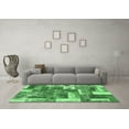 thumbnail image 3 of Ahgly Company Indoor Round Patchwork Emerald Green Transitional Area Rugs, 6' Round, 3 of 4