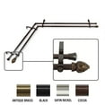 thumbnail image 2 of InStyleDesign  Lotus Corner Window Double Curtain Rod 13/16 inch dia. Black 66-120 inches Black Finish, 2 of 5
