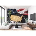 thumbnail image 3 of Americana Non-pasted Wallpaper Wall Mural - USA Map With Flag And Statue, 3 of 7