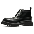 thumbnail image 2 of Santimon Black Boots for Men Wingtip Ankle Boots Side Zipper Combat Boots Casual Chukka boots US 11, 2 of 8
