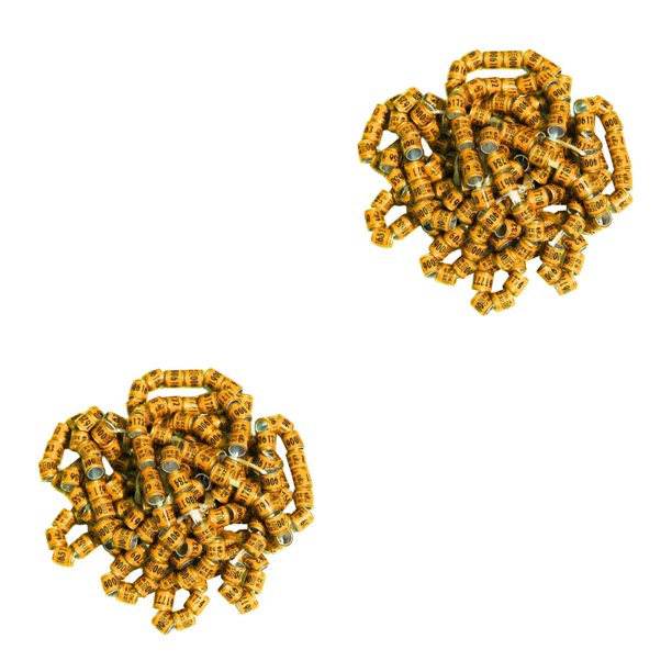 Billuyoard 50x 2023 Anillos para patas de paloma Bandas para pies de pájaro para Bantam Finch Canary Orange Naranja 50 pcs 2Conjunto