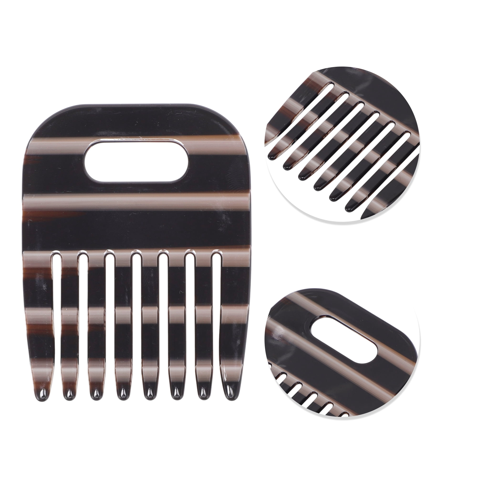 Unique Bargains 1 Piece Women Durable Vintage Acetate Comb for Curly Hair Black White
