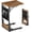 Brown, variant on Auto Beyond C-Shape Side Table, Folding Sofa Table, Bedside Table with Storage Bag, Coffee Table with Metal Frame for Living Room, Bedroom, Office,(Black)