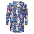 thumbnail image 5 of VKOYWKM 3/4 Length Sleeve Womens Tops Easter Shirts Easter Eggs Bunny Print T-Shirts Crew Neck Cute Tops Loose Fit Holiday Tops Happy Easter T-Shirts, 5 of 6