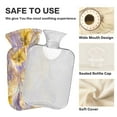 thumbnail image 4 of 2L Hot Water Bottle with Soft Velvet Cover PVC Hot Water Bag for Pain Relief Long-Lasting Warmth Yellow and Lavender Flowers, 4 of 8