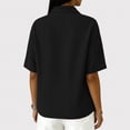thumbnail image 5 of Jeans Shirt for Women Loose Fit Vintage Washed Denim T Shirt Summer Lightweight Going Out Jean Top Casual Polo Shirts Black S, 5 of 6
