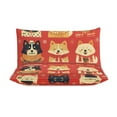 thumbnail image 3 of 3 Pcs Soft Bedding Set, Includes 1 Duvet Cover with Zipper And 2 Pillow,Shams Cartoon Cute Dog King(102"×90"), 3 of 8