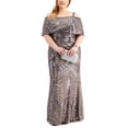 thumbnail image 1 of R&M Richards Vestido de Lentejuelas para Mujer, Beige, 14W, 1 of 1