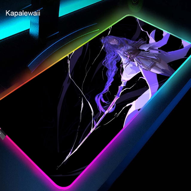 Genshin Impact-alfombrilla de ratón RGB para juegos, alfombrilla de ratón grande Xsl, almohadillas para teclado, Alfombra de goma para ordenador, alfombrilla de escritorio retroiluminada, 900x400mm LIUWENJING unisex